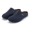 SHEPHERD blå uld tøffel med slidstærk sål