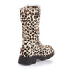 BUMPER Hvid leopard støvle 3/4 lang skaft
