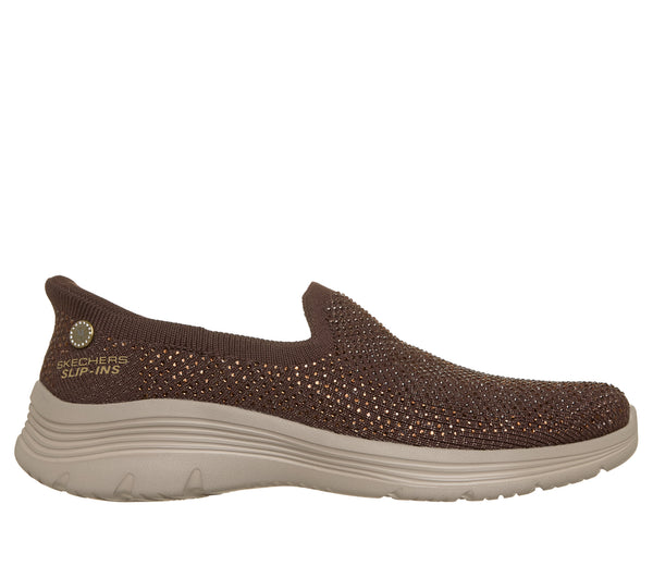 Skechers Slip-Ins Damesko Brun med Rhinsten – 159249-CHOC