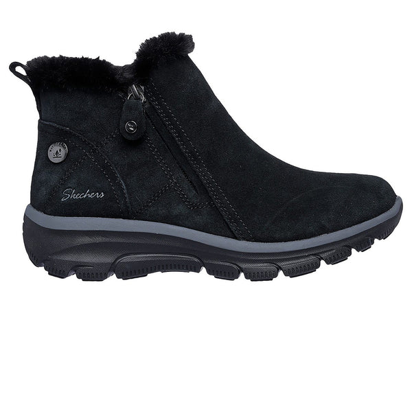 SKECHERS sort ruskindstøvle vandtæt