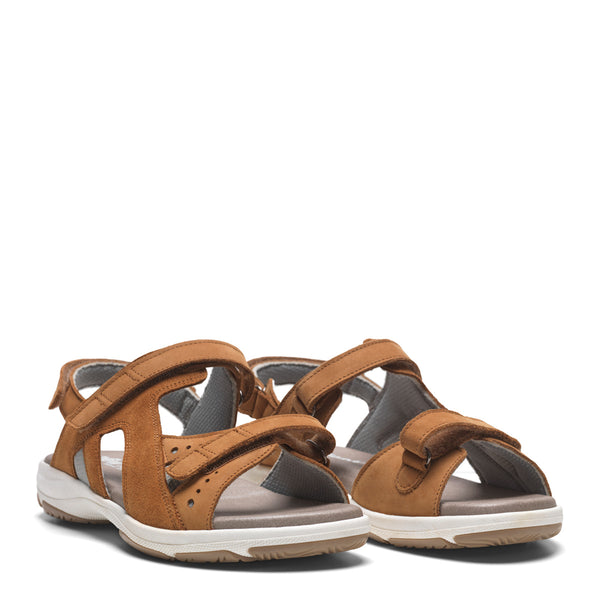 New Feet 211-19-1533 Cognac Nubuck – Komfortabel Damesandal Wide