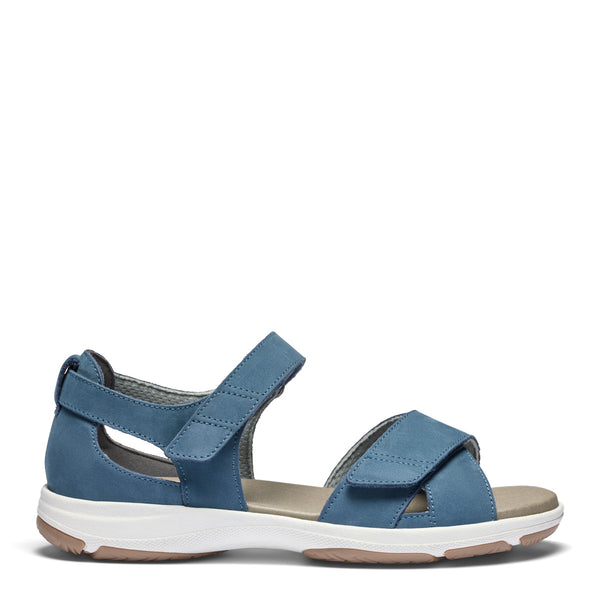 New Feet 211-39-1540 Blå Nubuck – Komfortabel Damesandal Wide