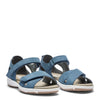 New Feet 211-39-1540 Blå Nubuck – Komfortabel Damesandal Wide