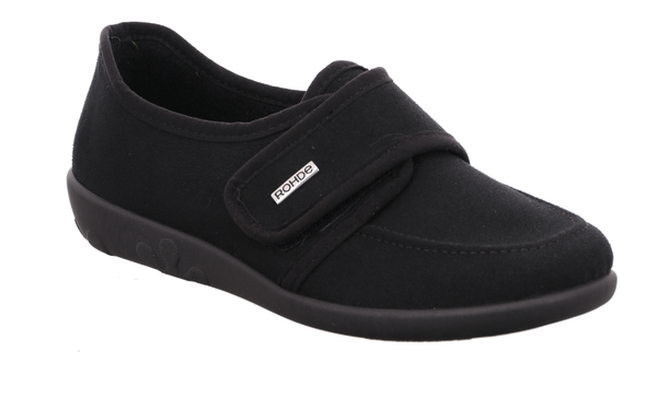 Rohde damesko 2222 – hjemmesko med velcro, fleece og fleksibel Aerosoft-sål