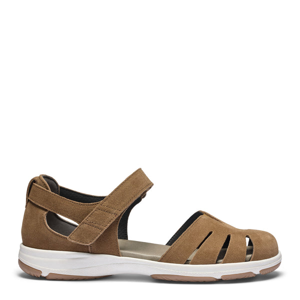 New Feet 251-17-1733 Sand Nubuck – Komfortabel Damesandal Wide