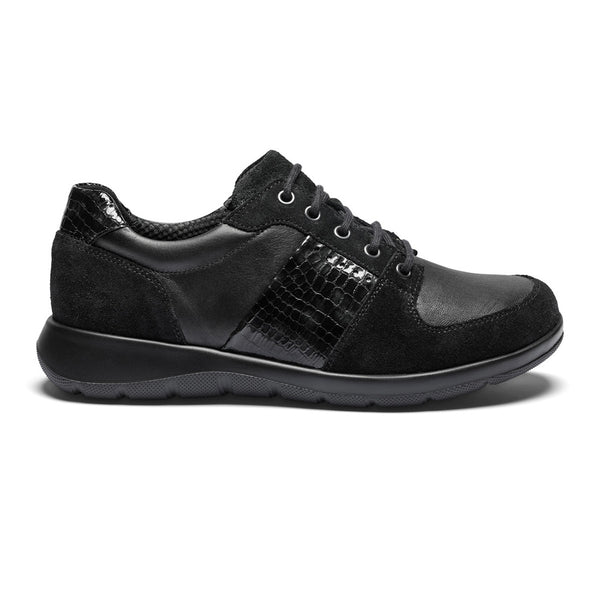 NEW FEET Sort snøresko med stretch