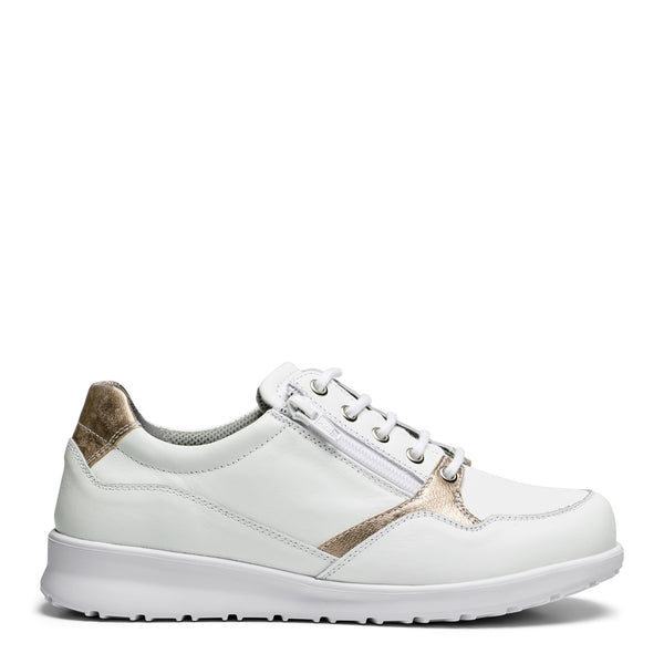 New Feet 261-14-150 Hvid – Komfortabel Damesko med Lynlås