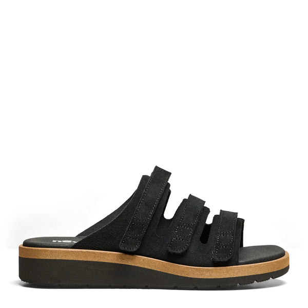 New Feet 261-41-1710 Sort Suede – Komfortabel Sandal med Svangstøtte