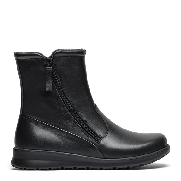 New Feet Damestøvle Sort Wide Fit med TEX-membran – 262-12-110