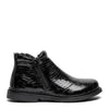 New Feet Damestøvle Sort Kroko med Dobbelt Lynlås – 262-20-1910