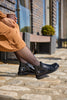New Feet Damestøvle Sort Kroko med Dobbelt Lynlås – 262-20-1910