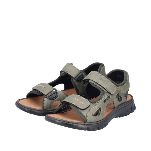 Rieker Herresandal 26761/54 Olive – Let og Komfortabel Sandal