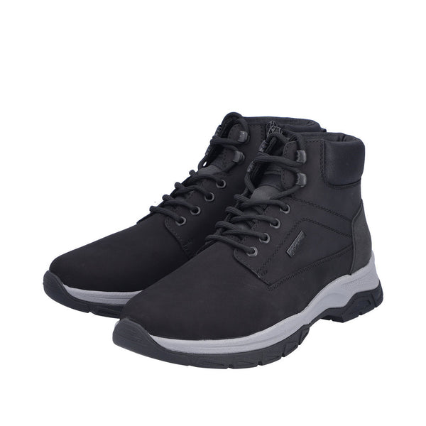 Rieker 30241-00 Herre Snørestøvle i Sort – Robust, Varm & Komfortabel