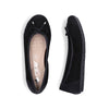 Rieker 43850-01 Sort – Komfortabel Ballerina til Dame