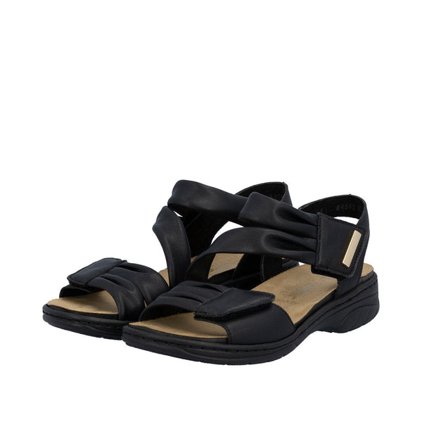 Rieker 64562/00 Sort – Komfortabel og Let Damesandal