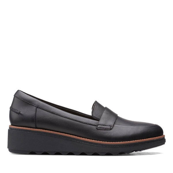 Clarks Damesko Sort Loafer med Kilesål – CL26156816