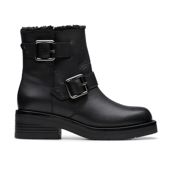 Clarks Damestøvle Sort med Spænder – CL26178891
