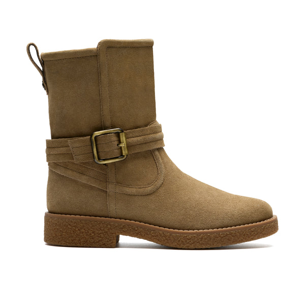 Clarks Damestøvle Sand Ruskind med Spænde – CL26182890
