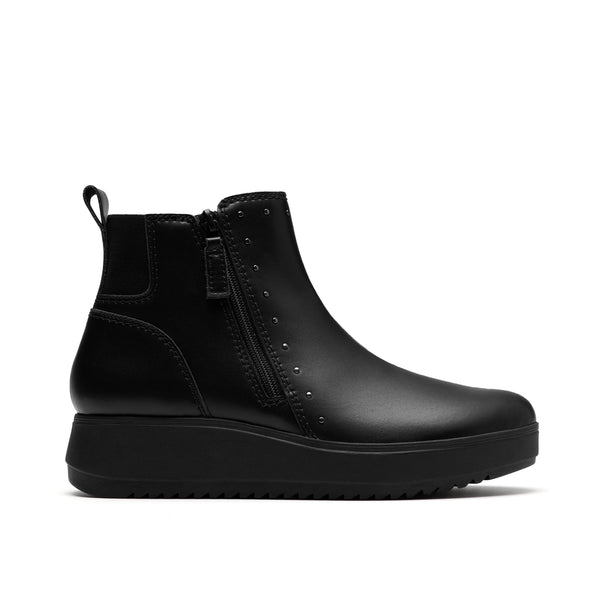 Clarks Damestøvle Sort med Lynlås og Plateausål – CL26184338