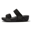 FITFLOP sort sandal med glitter,