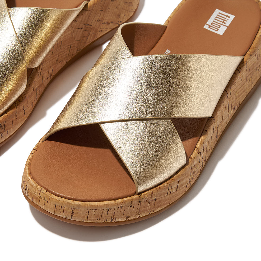 FITFLOP guld farvet skind sandal med