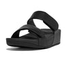 FITFLOP sort skind sandal med velcroremme,