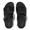 FITFLOP sort skind sandal med velcroremme,