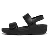 FITFLOP sort skind sandal med velcroremme,