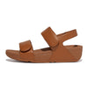 FITFLOP brun skind sandal med velcroremme,