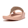 FITFLOP rose gold tekstil sandal med glimmer,