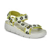 GREEN COMFORT limegrøn tekstil sandal med svang,