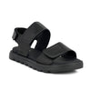 GREEN COMFORT sort skind sandal med velcroremme,