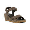 GREEN COMFORT olivegrøn skind sandal med velcro,