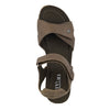 GREEN COMFORT olivegrøn skind sandal med velcro,