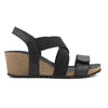 GREEN COMFORT sort glat skind sandal med velcro,