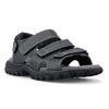 GREEN COMFORT sort skind sandal med 3 velcroremme,