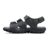 GREEN COMFORT sort skind sandal med 3 velcroremme,