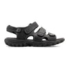 GREEN COMFORT sort skind sandal med 3 velcroremme,