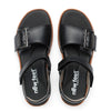 NEW FEET sort skind sandal med svangstøtte,