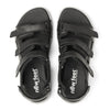 NEW FEET sort skind sandal med svangstøtte,