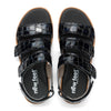NEW FEET sort prægetlack sandal med velcro,