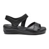 NEW FEET sort skind sandal med velcro,