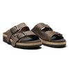 NEW FEET brun skind sandal med svangstøtte,