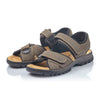 RIEKER brun sandal i imiteret skind,