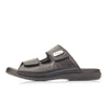 RIEKER sort skind sandal med velcroremme,