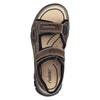 RIEKER brun sandal med velcroremme,