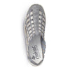 RIEKER sandal blå/sølv flette skind m slingback,