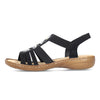 RIEKER sort sandal med flotte detaljer,