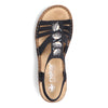 RIEKER sort sandal med flotte detaljer,