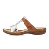 RIEKER brun sandal med metallic mønster,
